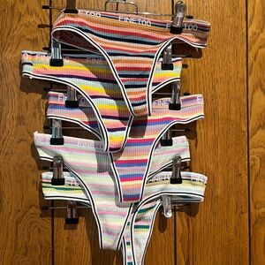 Women’s Striped 6 pack thongs multicolor. Size small